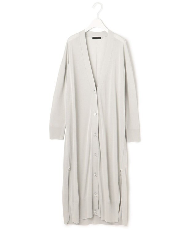 ICB L 【マガジン掲載】Stiffen ロング カーディガン（番号CH62） ライトグレイッシュグリーン系