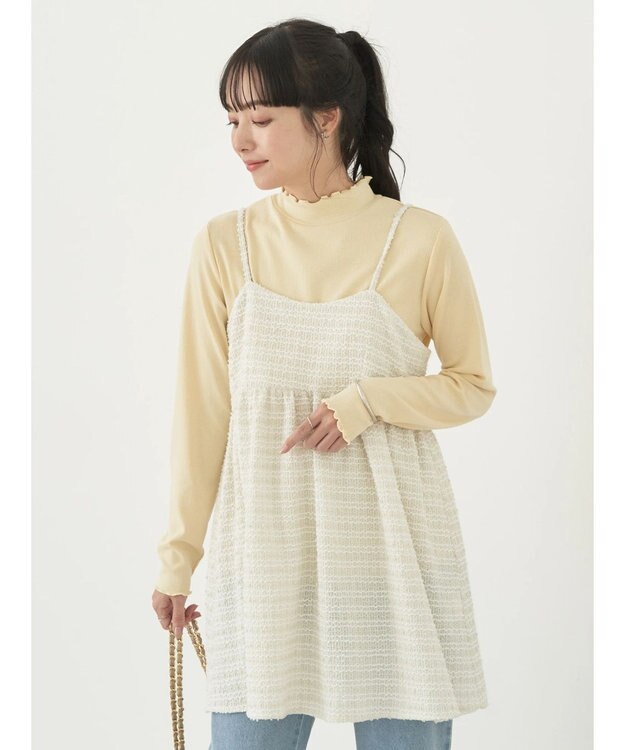 earth music&ecology ツイードキャミチュニック Ivory