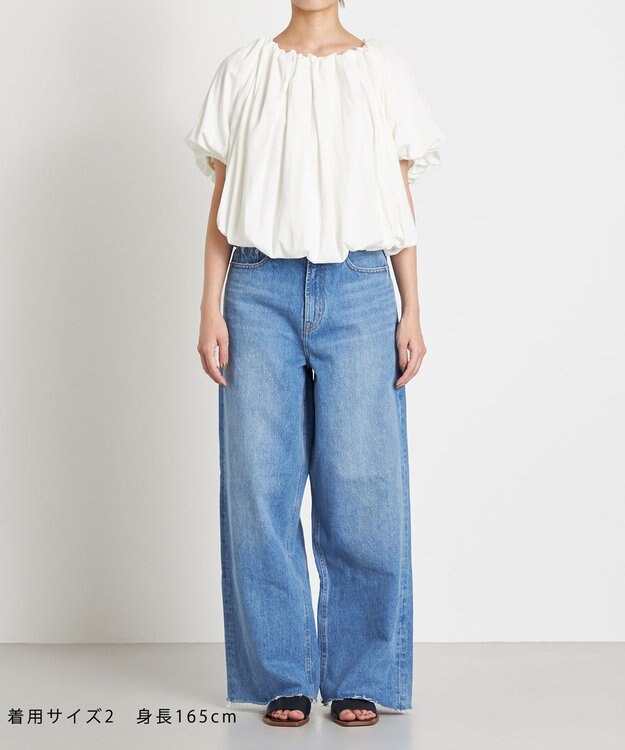 NAVE 【Nave 　洗える・接触冷感】クロップドジャージーブラウス アイボリー系