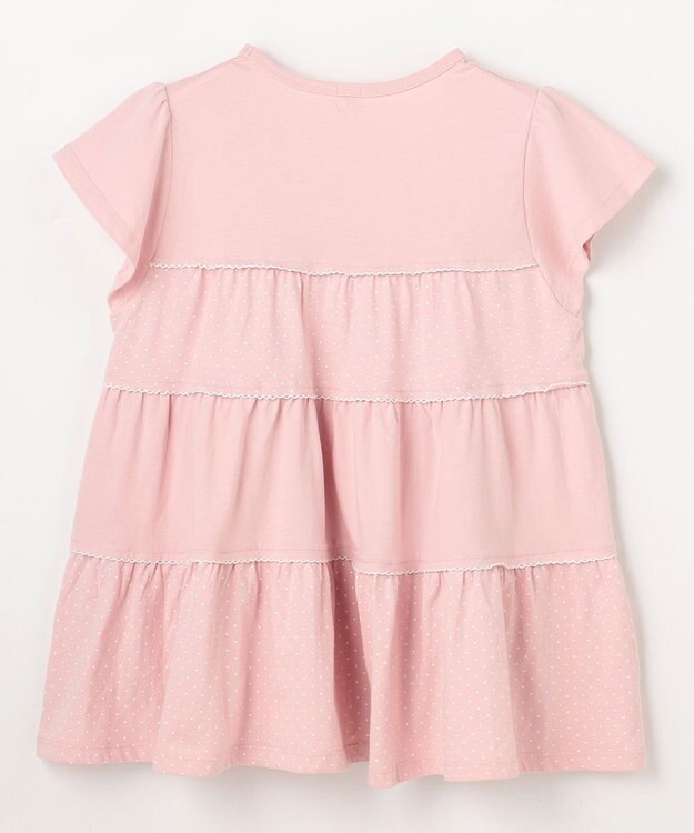 組曲 KIDS 【150-160㎝】 ドットティアードチュニック ピンク