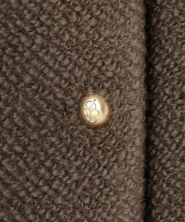 自由区 【カトリエムブーケ】manteau en relief コクーンシルエットツイードコート カーキ