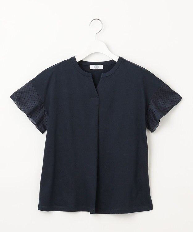 J.PRESS LADIES 【接触冷感・吸水速乾】MULTI EFFECT JERSEY フレアースリーブ カットソー ネイビー系