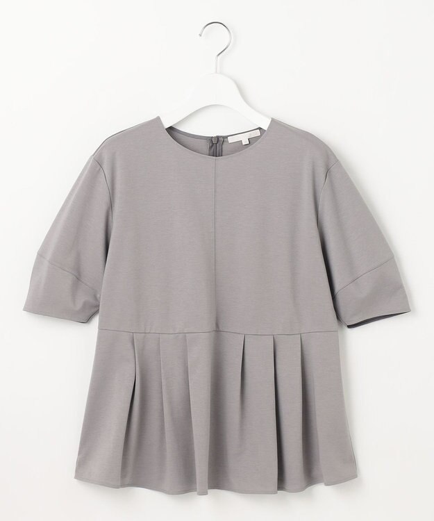 自由区 【接触冷感・UVカット・吸水速乾・抗菌防臭・洗える】ハイツイストポンチペプラム カットソー モスグレー