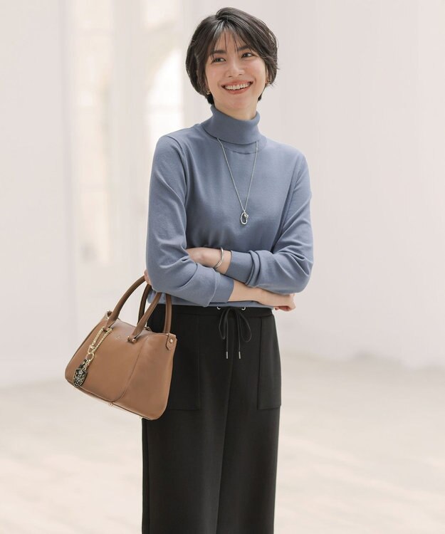 J.PRESS LADIES L 【人気のため新色追加】PRINCE タートルネック ニット ブルー系