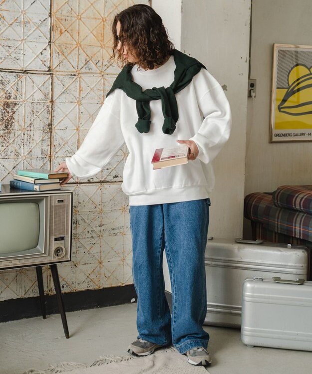 WEGO 【ユニセックス着用/MLXLサイズ展開/新色追加/裏起毛】スウェットプルオーバー ホワイト