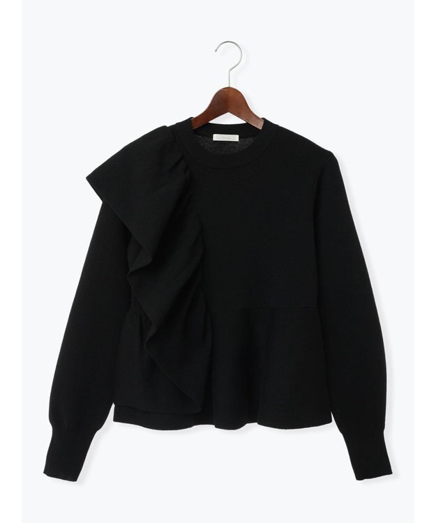 Te chichi アシンメトリーフリルニット《2025winter catalog item》 ブラック