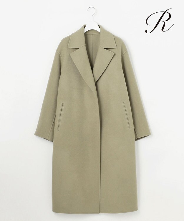23区 S 【R(アール)】ウールメルトンリバー ロング ラップコート カーキ系