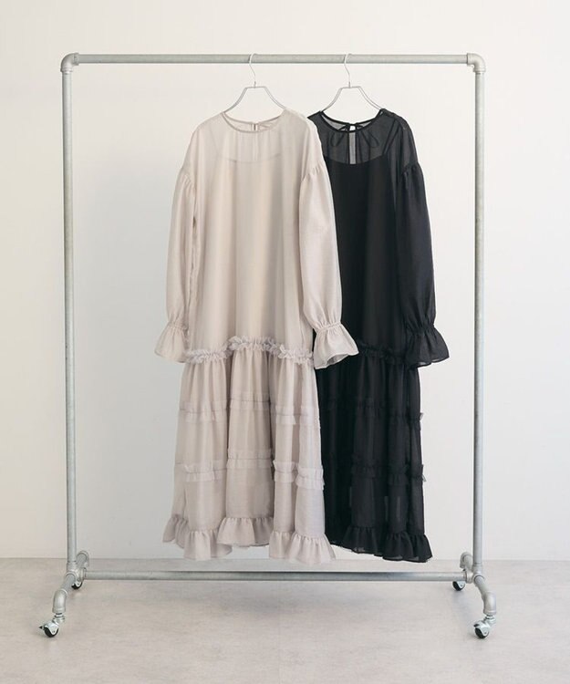 Green Parks ・Ｒａｉｌｍｅオーガンジーワンピース（インナーＯＰ Black