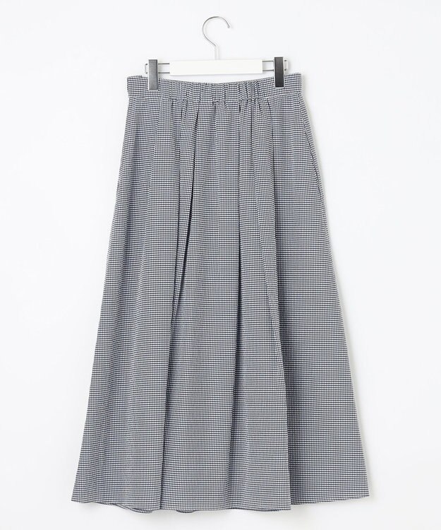 J.PRESS LADIES 【洗える】アセVis ギンガム スカート ネイビー系3