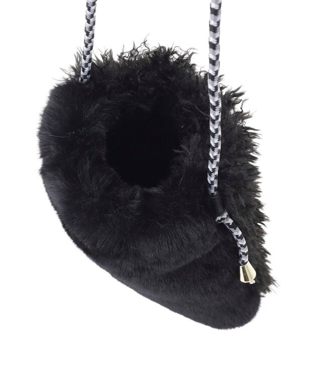 MOONBAT 【ファーバッグ 】2WAYスマートフォンポシェット  フェイクファー ブラック