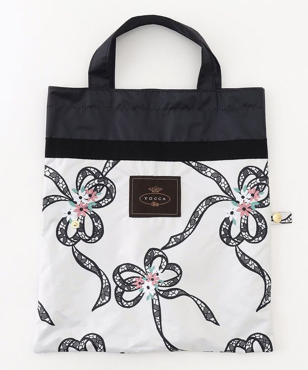 TOCCA 【晴雨兼用】【UVカット99.9%以上・撥水・遮光率99.9%・ミニ傘袋バッグ付き】SHAKE RIBBONS UMBRELLA 折り畳み傘 アイボリー系