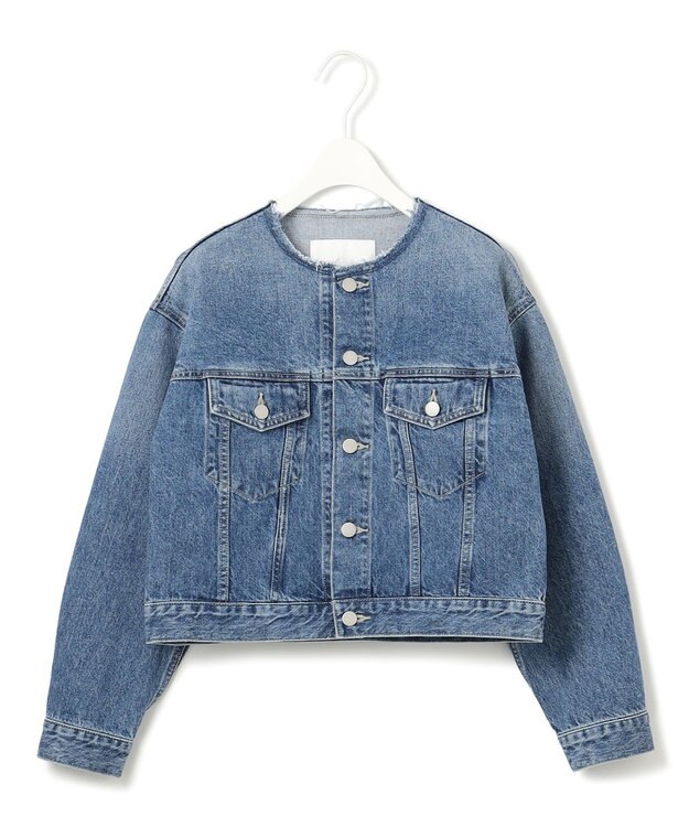 ICB L 【CLASSY.1月号掲載・洗える】ウォーターリサイクルデニム ジャケット ブルーデニム系