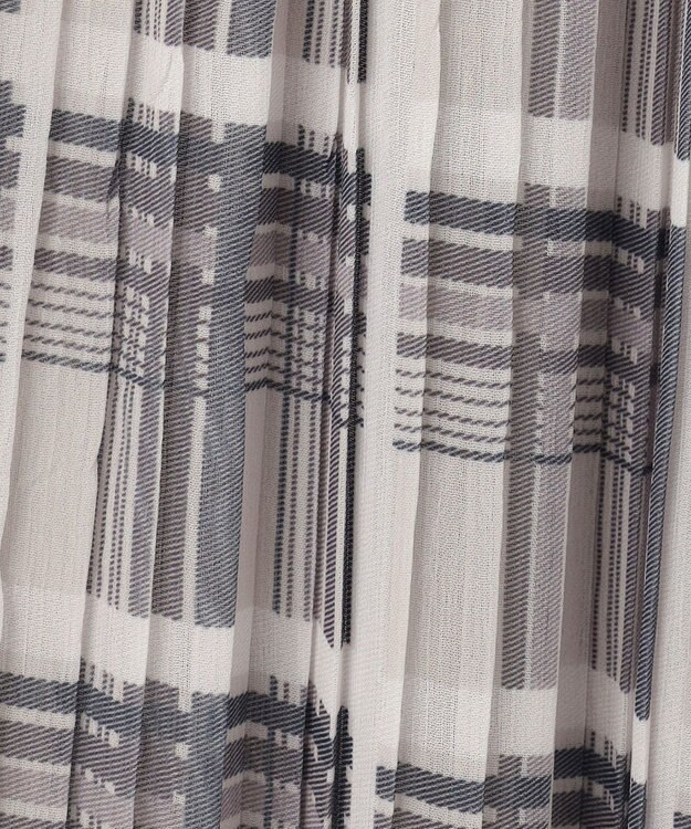 Feroux 【洗える】プリーツ ワンピース ネイビー系（チェック柄）