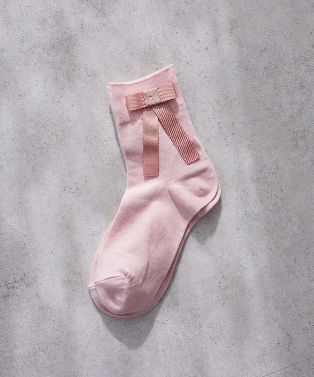 Maison de FLEUR グログランリボンソックス Pink