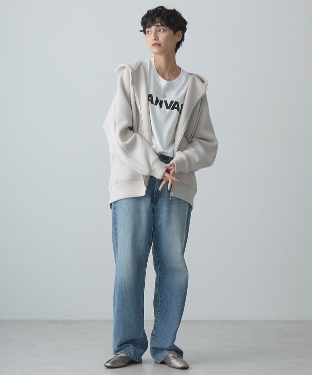 AMERICAN HOLIC ダンボールポンチＺＩＰパーカー Gray Beige