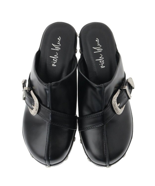 Green Parks ・ｒｉｃｈ　ｂｌｕｅ　ウェスタンクロッグ Black