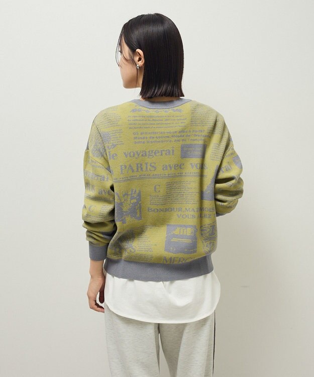 Green Parks ・ｆｕｒｒｙ　ｒａｔｅ　ジャカードニットプルオーバ Yellow