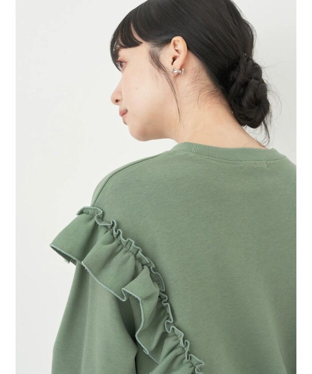earth music&ecology フリルスウェットプルオーバー Mint