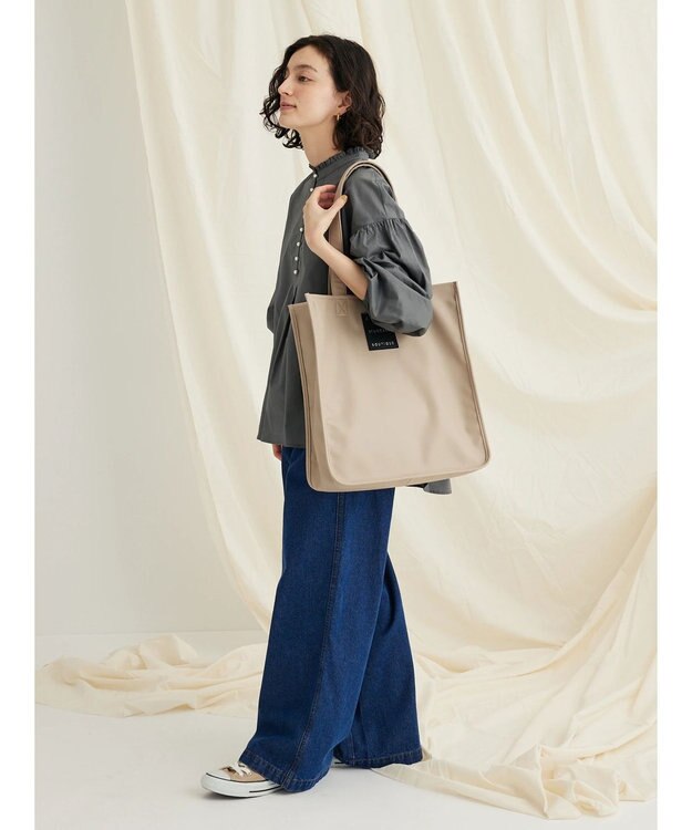 CRAFT STANDARD BOUTIQUE フェイクレザースクエアトート Gray Beige