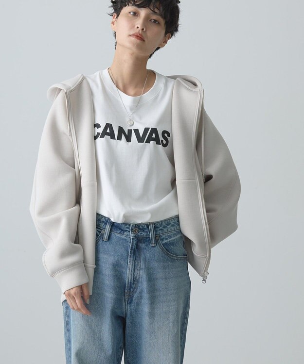 AMERICAN HOLIC ダンボールポンチＺＩＰパーカー Gray Beige