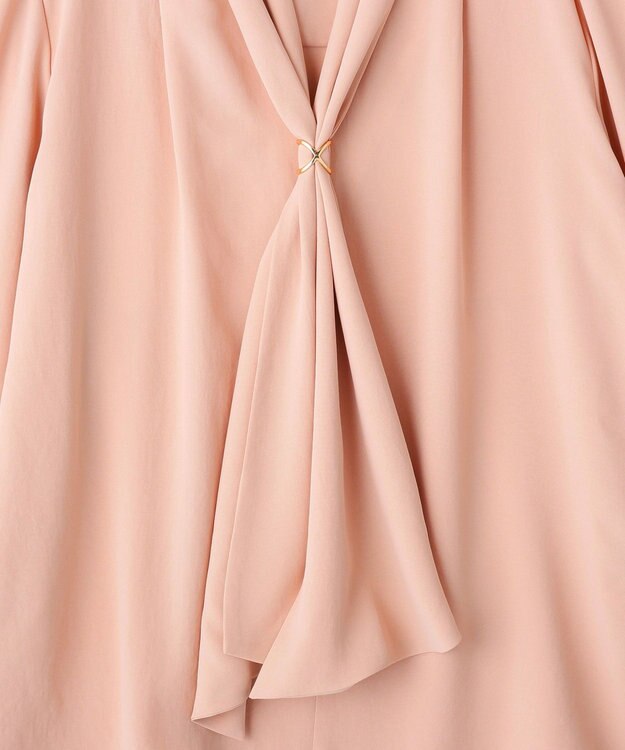 YECCA VECCA スカーフリング付きボウタイブラウス Pink