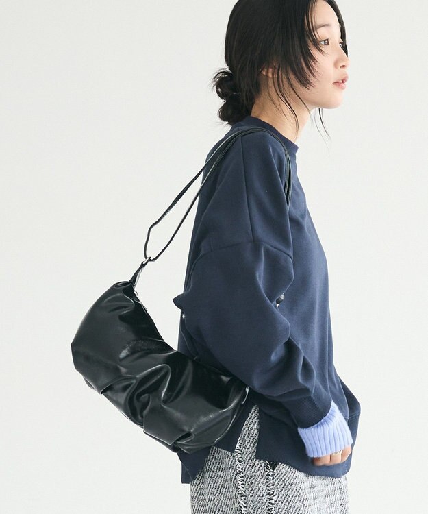 CRAFT STANDARD BOUTIQUE ヴィンテージライクギャザーショルダーバッグ Black