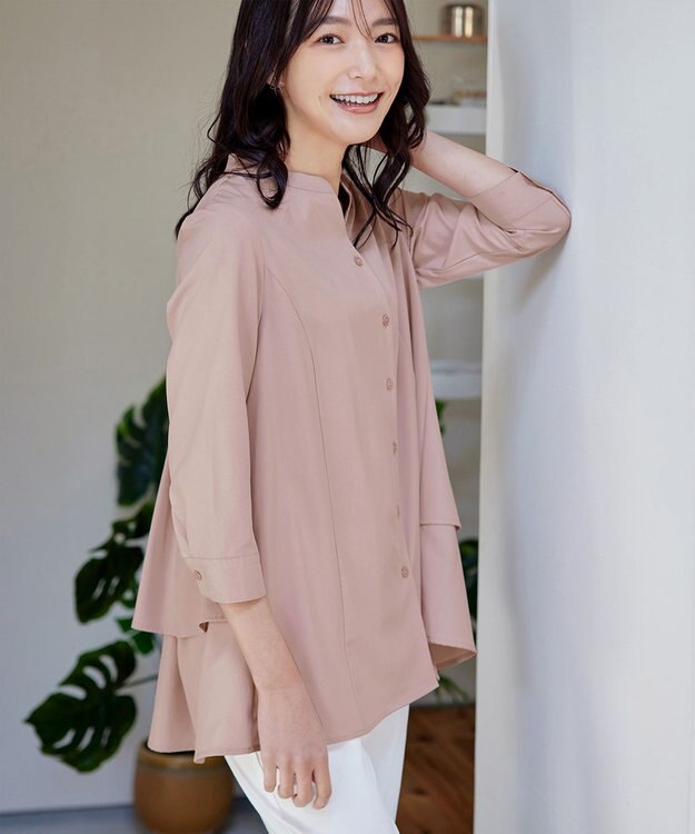 Tiaclasse バックタックフレアチュニック ピンク