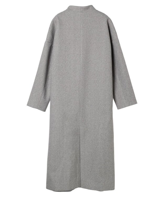 earth music&ecology Ｖネックノーカラーコート Gray Mixture