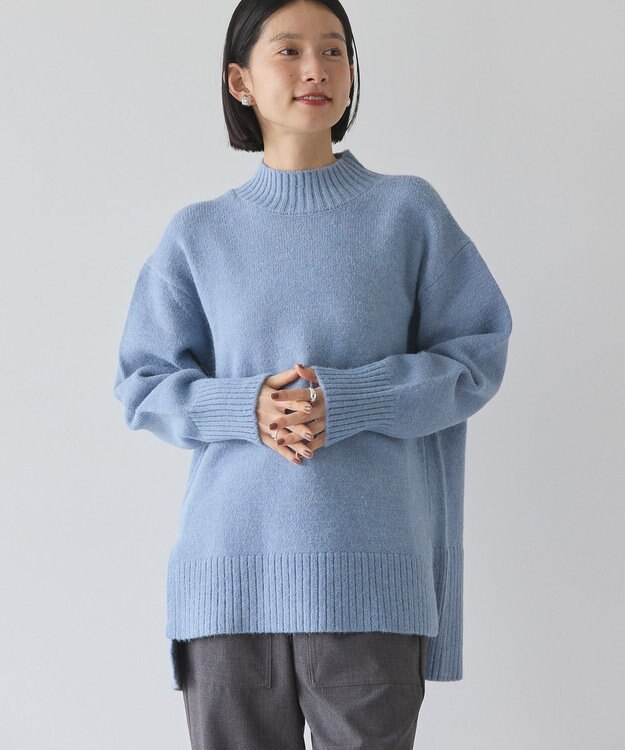 AMERICAN HOLIC サイドスリットニットプルオーバー Sax