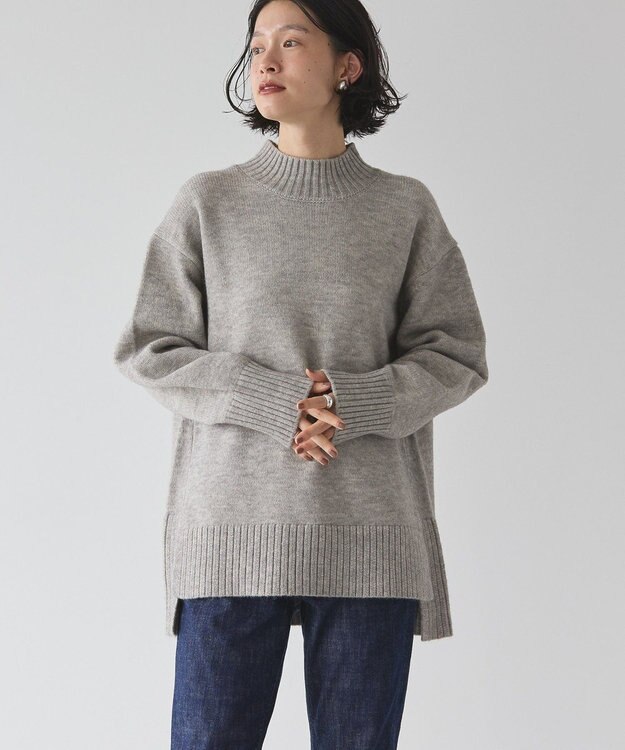 AMERICAN HOLIC サイドスリットニットプルオーバー Gray Mixture