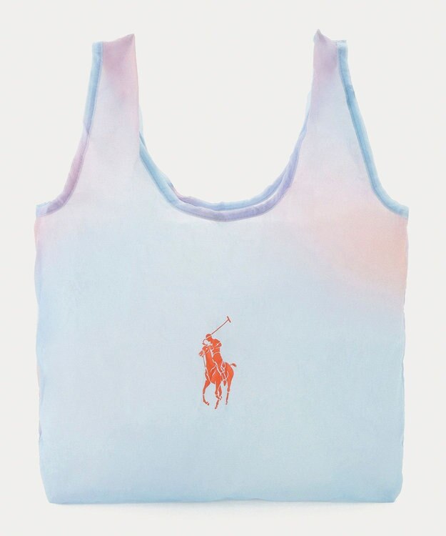 MOONBAT POLO RALPH LAUREN(ポロ ラルフローレン)ポロポニー ポケッタブル レインバッグ Sサイズ 無地 ストラップベルト付き サックスブルー