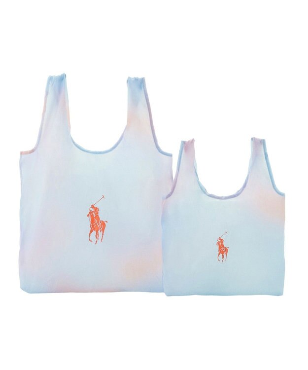 MOONBAT POLO RALPH LAUREN(ポロ ラルフローレン)ポロポニー ポケッタブル レインバッグ Sサイズ 無地 ストラップベルト付き サックスブルー