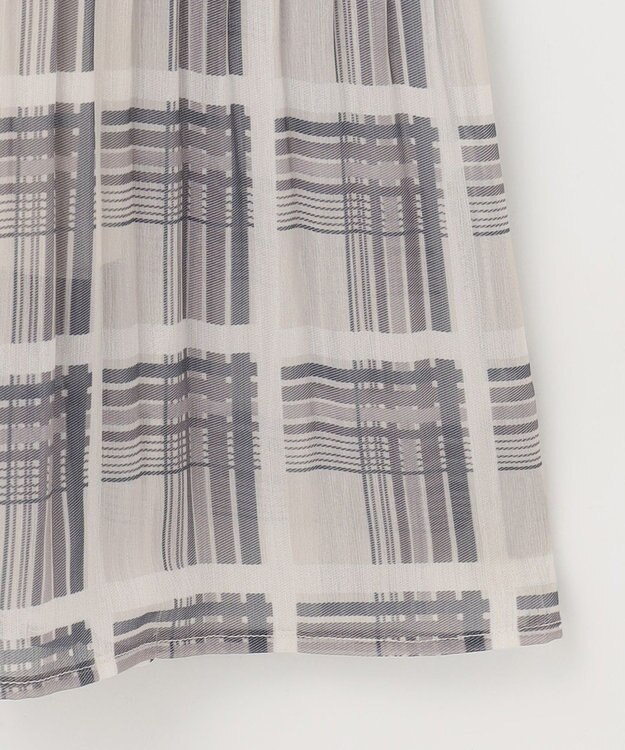 Feroux 【洗える】プリーツ ワンピース ネイビー系（チェック柄）