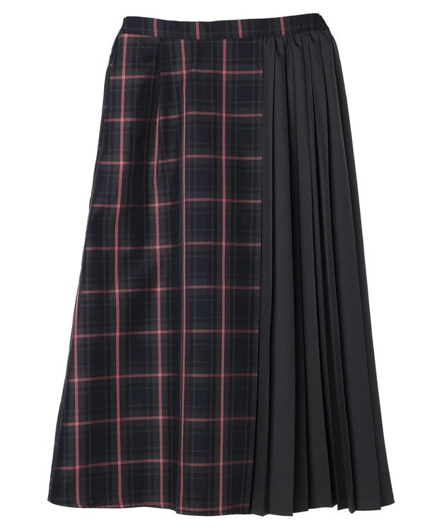 Green Parks アシメサイドプリーツスカート Black