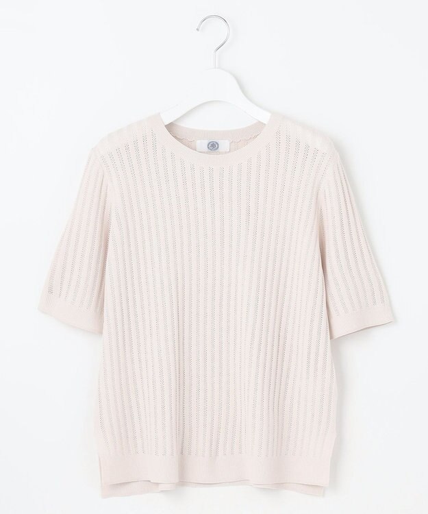 J.PRESS LADIES L 【洗える・抗菌防臭】VISCOSE STRETCH サマー ニット アイボリー系