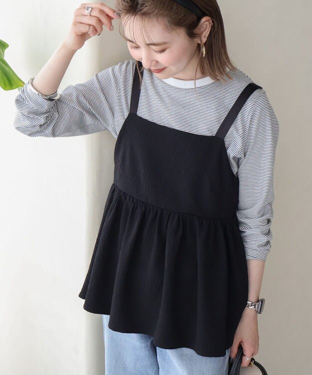 AMERICAN HOLIC ジャガードティアードキャミ Black