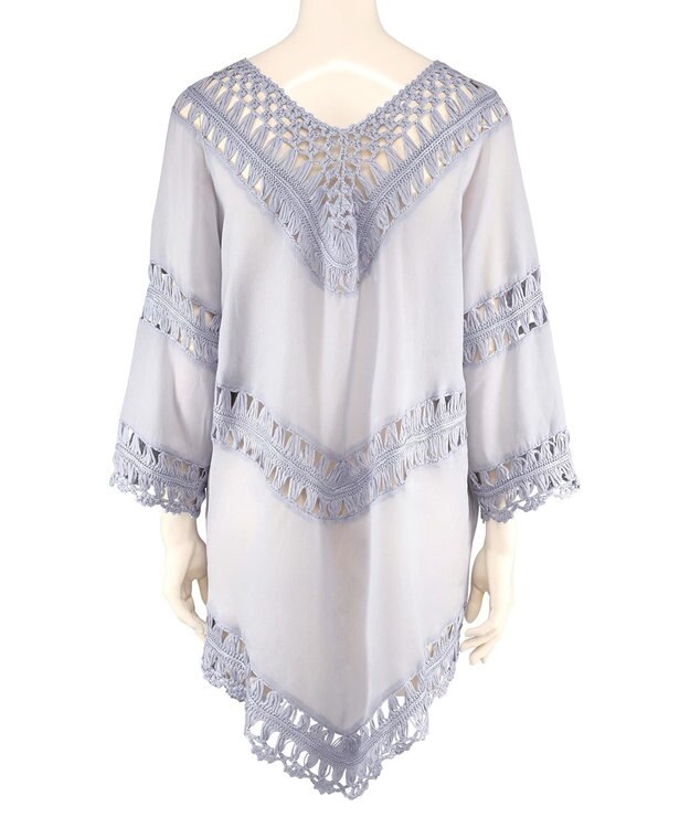 San-ai Resort（三愛水着楽園） クロシェ羽織　F　　【San-ai Resort（サンアイリゾート）】 ブルー