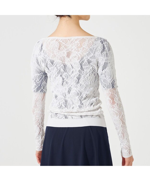 Chacott 【ノーソーイングニット】レーシージップアップニットトップ パールグレー