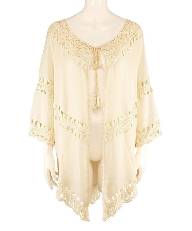 San-ai Resort（三愛水着楽園） クロシェ羽織　F　　【San-ai Resort（サンアイリゾート）】 ベージュ