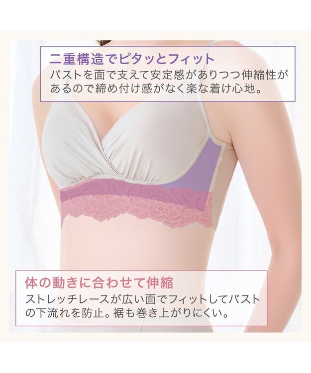 BRADELIS New York 【BRADELIS NewYork peace】綿混ストレッチハイブリッドハートカップブラ25 ブラデリス 吸汗 速乾機能 補正 ブラジャー グレージュ