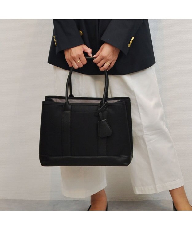 UNBILLION cachecache ショルダー付きパーテーションキャンバストートL ブラックブラック