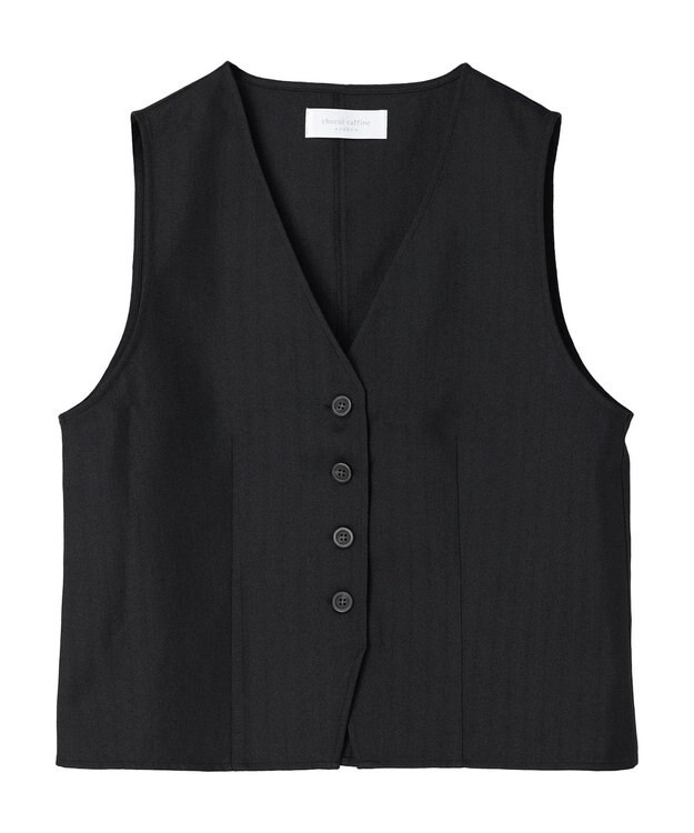 Green Parks ヘリンボーンベスト Black