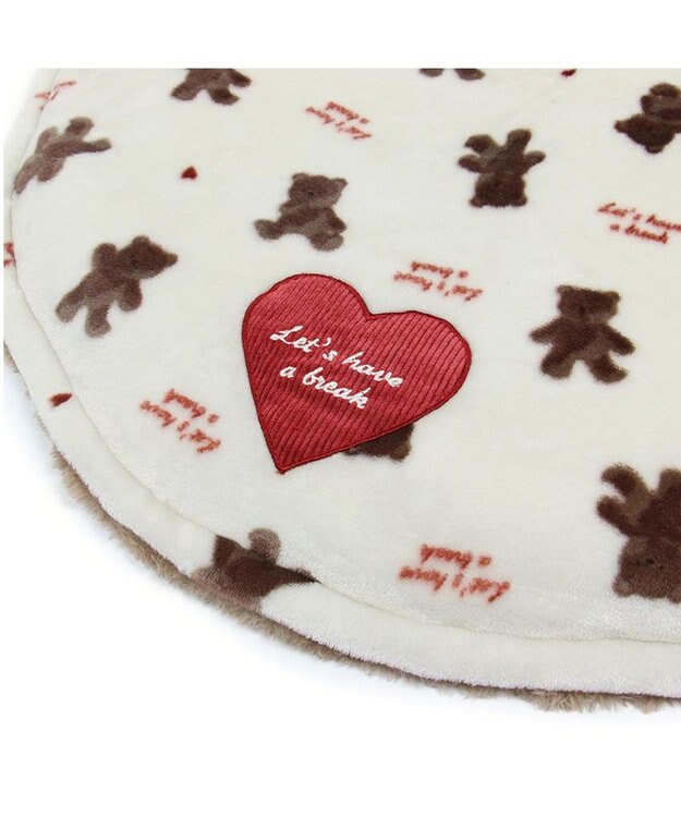 PET PARADISE ペットパラダイス くまちゃん 遠赤外線 ボアマット 丸型 (70cm) ブラウン