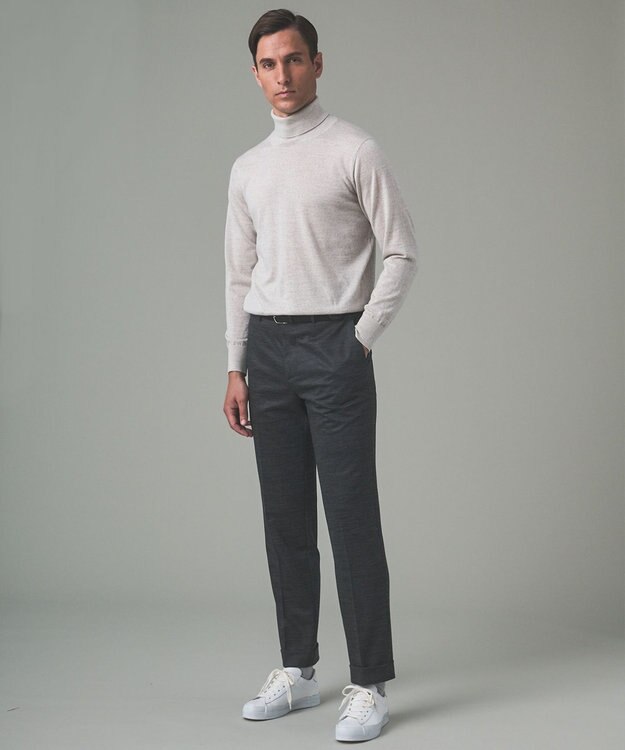 GOTAIRIKU セットアップ対応【洗える/ストレッチ/シワになりにくい】ウォッシャブルジャージー セットアップパンツ ライトグレー系