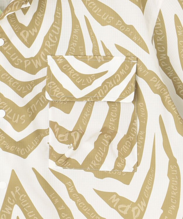 PW CIRCULUS 【雑誌掲載 / 高通気 / 軽撥水 / 軽量のDotAir 使用】【MEN】ゼブラ柄開襟シャツ ベージュ系5