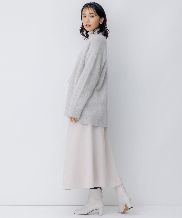 23区 アルパカシャギー ニット カーディガン ライトグレー系