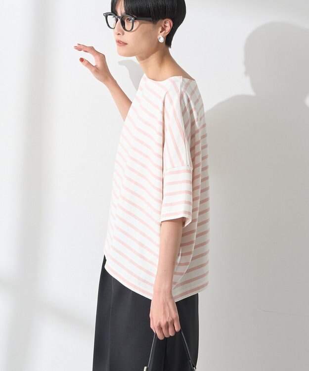 AMERICAN HOLIC バスクボーダー半袖プルオーバー Pink