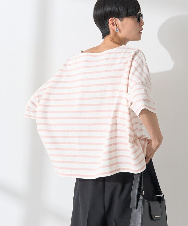 AMERICAN HOLIC バスクボーダー半袖プルオーバー Pink