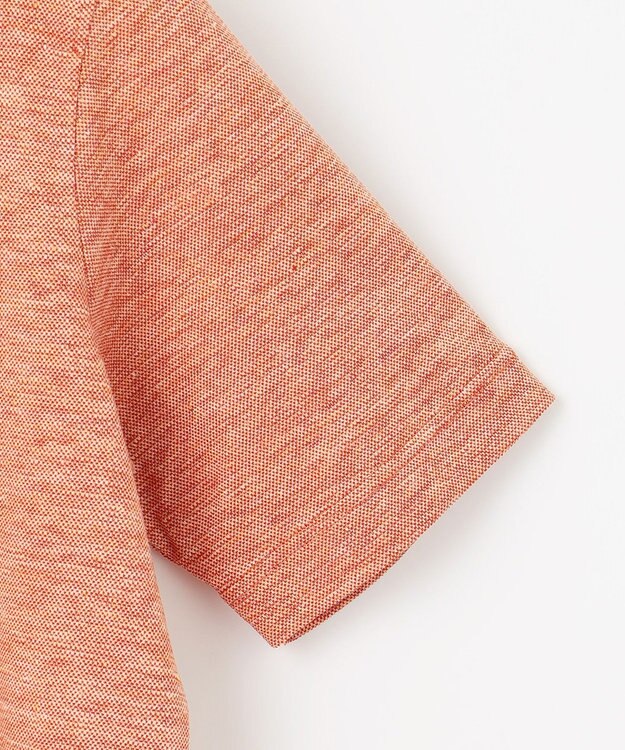JOSEPH ABBOUD 【吸水速乾】リネンハニカム ポロシャツ オレンジ系