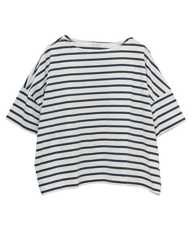 AMERICAN HOLIC バスクボーダー半袖プルオーバー Navy